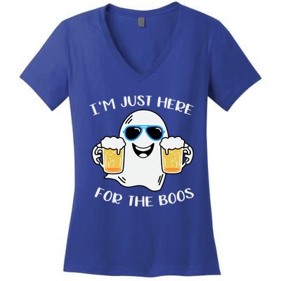 I’M Just Here For The Boos Costume Funny Halloween Meaningful Gift Women's V-Neck T-Shirt