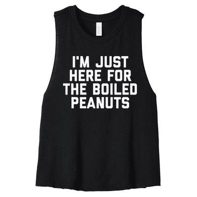 IM Just Here For The Boiled Peanuts Funny Georgia Food Women's Racerback Cropped Tank