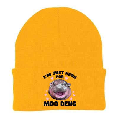 IM Just Here For The Moo Deng Knit Cap Winter Beanie