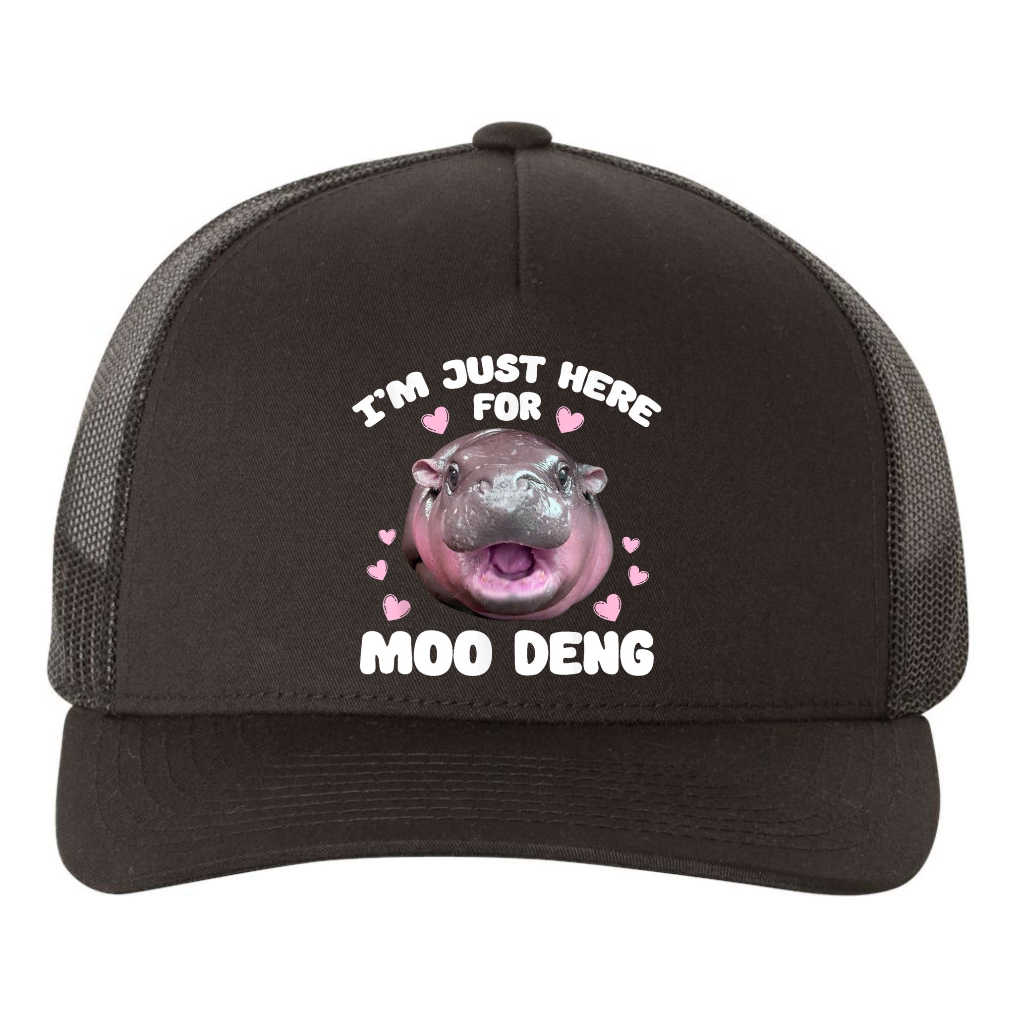 IM Just Here For The Moo Deng Yupoong Adult 5-Panel Trucker Hat