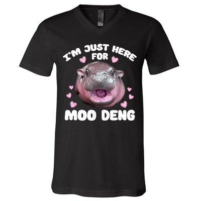 IM Just Here For The Moo Deng V-Neck T-Shirt