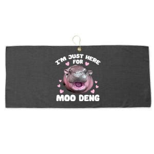 IM Just Here For The Moo Deng Large Microfiber Waffle Golf Towel