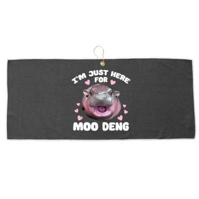 IM Just Here For The Moo Deng Large Microfiber Waffle Golf Towel