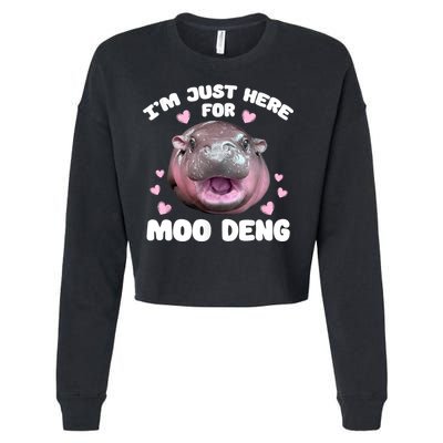 IM Just Here For The Moo Deng Cropped Pullover Crew