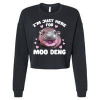 IM Just Here For The Moo Deng Cropped Pullover Crew