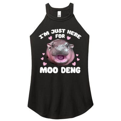 IM Just Here For The Moo Deng Women's Perfect Tri Rocker Tank