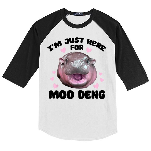 IM Just Here For The Moo Deng Kids Colorblock Raglan Jersey