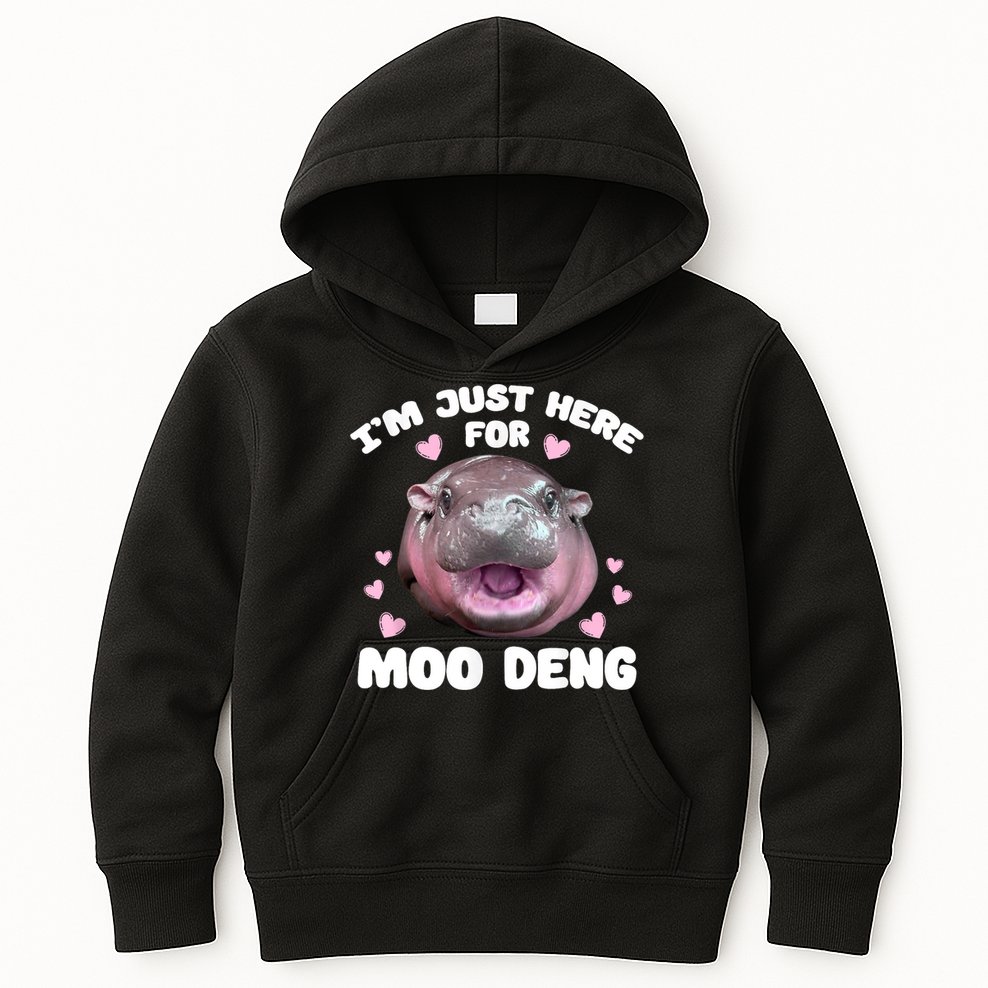 IM Just Here For The Moo Deng Kids Hoodie