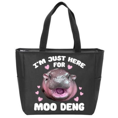 IM Just Here For The Moo Deng Zip Tote Bag
