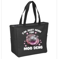 IM Just Here For The Moo Deng Zip Tote Bag