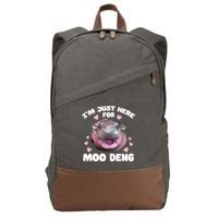 IM Just Here For The Moo Deng Cotton Canvas Backpack