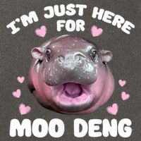 IM Just Here For The Moo Deng Cotton Canvas Backpack