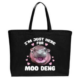 IM Just Here For The Moo Deng Cotton Canvas Jumbo Tote