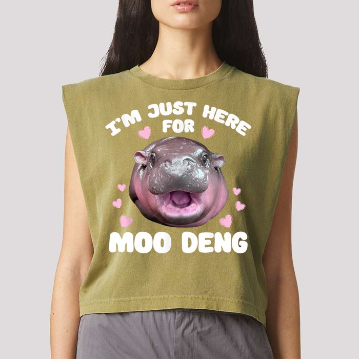 IM Just Here For The Moo Deng Garment-Dyed Women's Muscle Tee