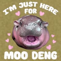IM Just Here For The Moo Deng Garment-Dyed Women's Muscle Tee