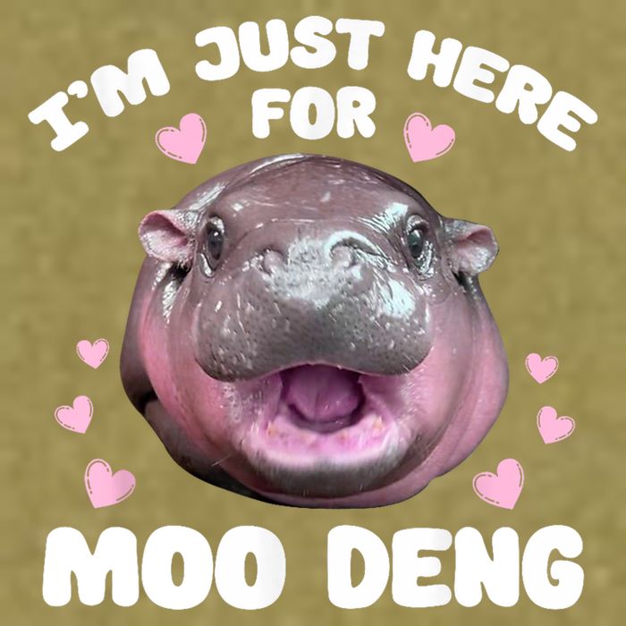 IM Just Here For The Moo Deng Garment-Dyed Women's Muscle Tee