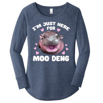 IM Just Here For The Moo Deng Women's Perfect Tri Tunic Long Sleeve Shirt