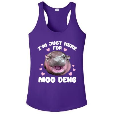 IM Just Here For The Moo Deng Ladies PosiCharge Competitor Racerback Tank