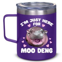IM Just Here For The Moo Deng 12oz Stainless Steel Coffee Mug