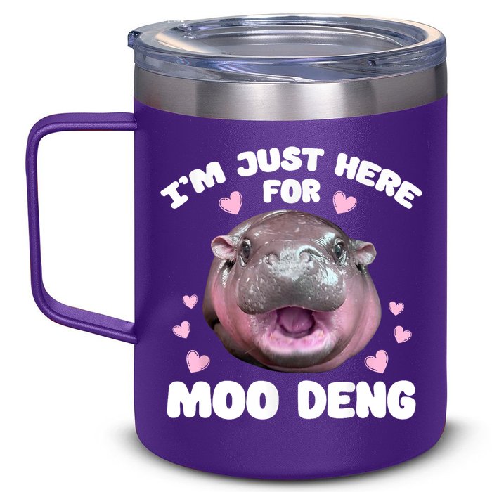 IM Just Here For The Moo Deng 12oz Stainless Steel Coffee Mug