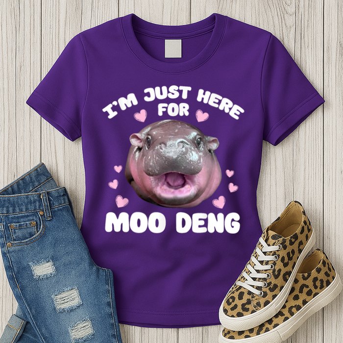 IM Just Here For The Moo Deng Womens T-Shirt