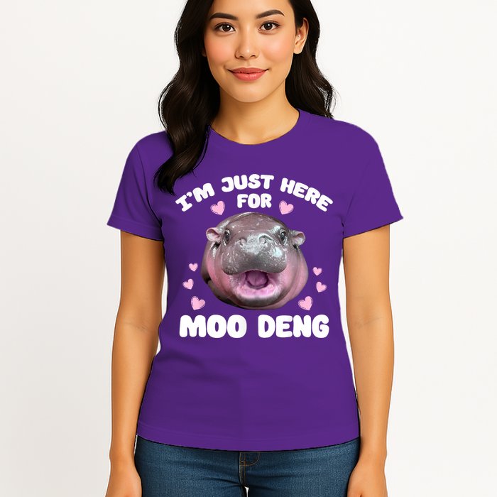 IM Just Here For The Moo Deng Womens T-Shirt