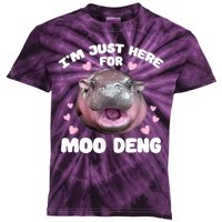 IM Just Here For The Moo Deng Kids Tie-Dye T-Shirt