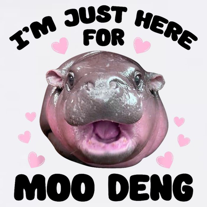 IM Just Here For The Moo Deng Garment-Dyed Sweatshirt