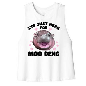 IM Just Here For The Moo Deng Women's Racerback Cropped Tank