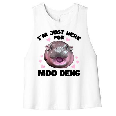 IM Just Here For The Moo Deng Women's Racerback Cropped Tank