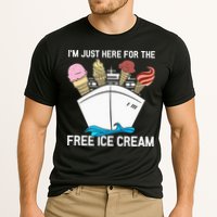 I'm Just Here For The Free Ice Cream Funny Cruise Cooling Performance Crew T-Shirt