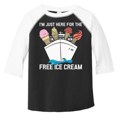 I'm Just Here For The Free Ice Cream Funny Cruise Toddler Fine Jersey T-Shirt