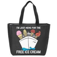 I'm Just Here For The Free Ice Cream Funny Cruise Zip Tote Bag