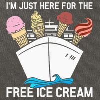 I'm Just Here For The Free Ice Cream Funny Cruise Cotton Canvas Backpack