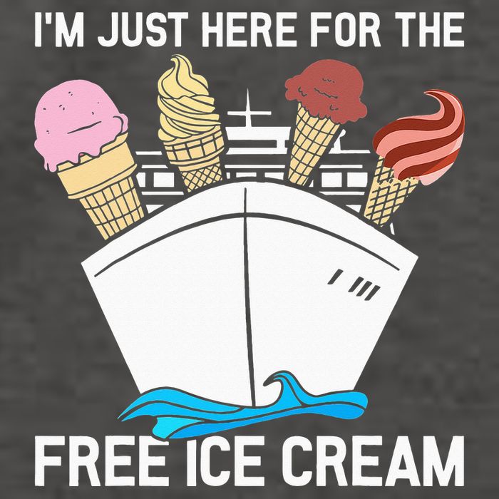 I'm Just Here For The Free Ice Cream Funny Cruise Vector Backpack