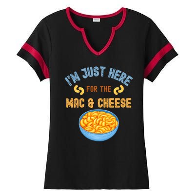 I'm Just Here For The Mac And Cheese Funny Food Humor Ladies Halftime Notch Neck Tee