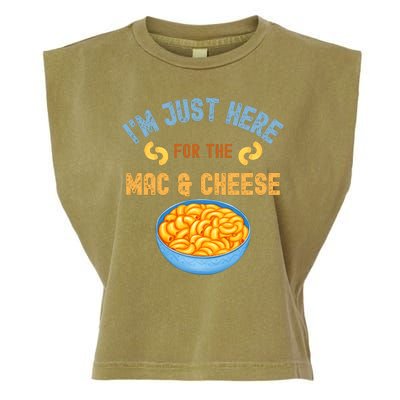 I'm Just Here For The Mac And Cheese Funny Food Humor Garment-Dyed Women's Muscle Tee