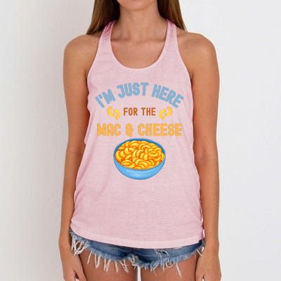 I'm Just Here For The Mac And Cheese Funny Food Humor Women's Knotted Racerback Tank