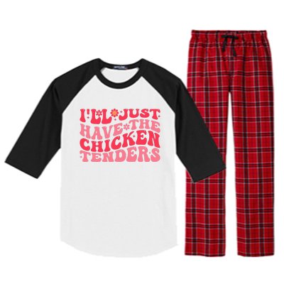 I'll Just Have The Chicken Tenders Funny Chicken groovy Raglan Sleeve Pajama Set