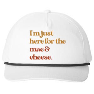 Im Just Here For The Mac And Cheese Thanksgiving Snapback Five-Panel Rope Hat