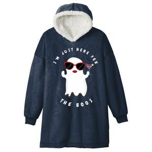 IM Just Here For The Boos Women Funny Halloween Ghost Hooded Wearable Blanket