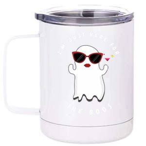 IM Just Here For The Boos Women Funny Halloween Ghost 12 oz Stainless Steel Tumbler Cup