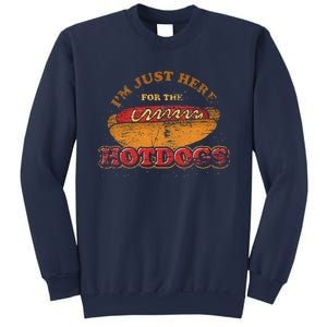 Im Just Here For The Hot Dogs Funny Foodie Weiner Hot Dog Sweatshirt