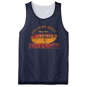 Im Just Here For The Hot Dogs Funny Foodie Weiner Hot Dog Mesh Reversible Basketball Jersey Tank