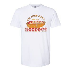 Im Just Here For The Hot Dogs Funny Foodie Weiner Hot Dog Softstyle CVC T-Shirt