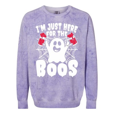 IM Just Here For The Boos Funny Halloween Colorblast Crewneck Sweatshirt