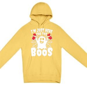 IM Just Here For The Boos Funny Halloween Premium Pullover Hoodie