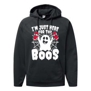 IM Just Here For The Boos Funny Halloween Performance Fleece Hoodie