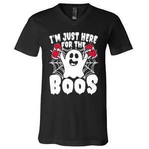 IM Just Here For The Boos Funny Halloween V-Neck T-Shirt