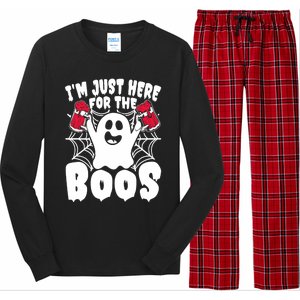 IM Just Here For The Boos Funny Halloween Long Sleeve Pajama Set